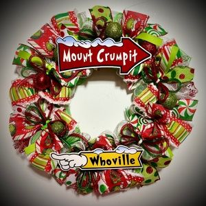 Grinch Christmas wreath, large 20 inch whoville grinch decorations